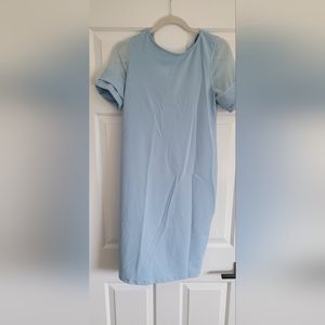 Pink blush blue dress